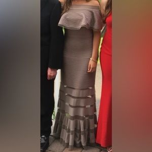 Tadashi shoji taupe dress